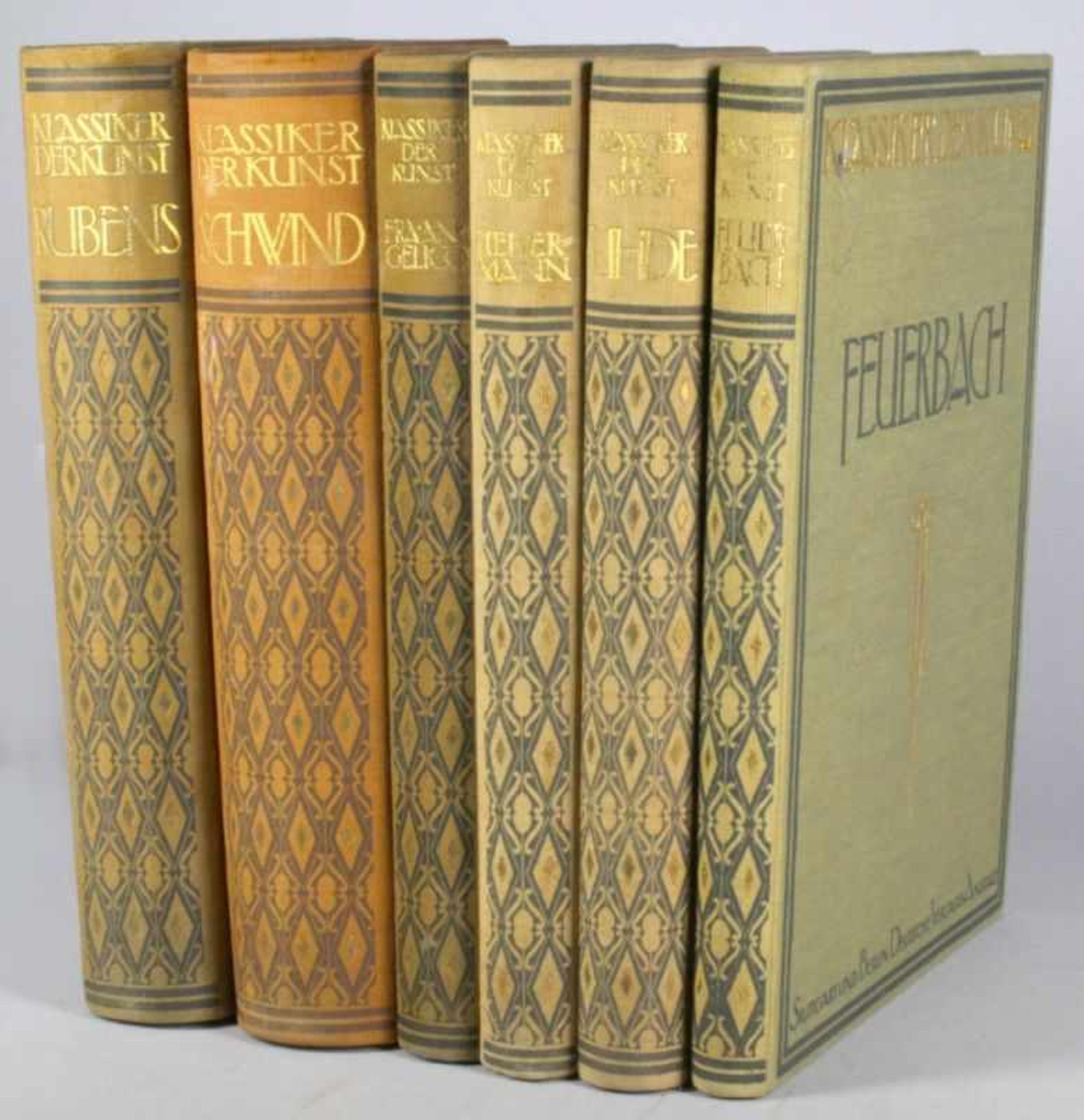 Sechs Bücher, Klassiker der Kunst, unterschiedliche Künstler, 1911, gebrauchter Zustand
