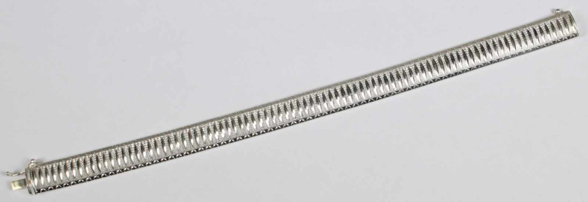 Armband, neuzeitlich, Sterling Silber, strukturiertes Band, L 21 cm