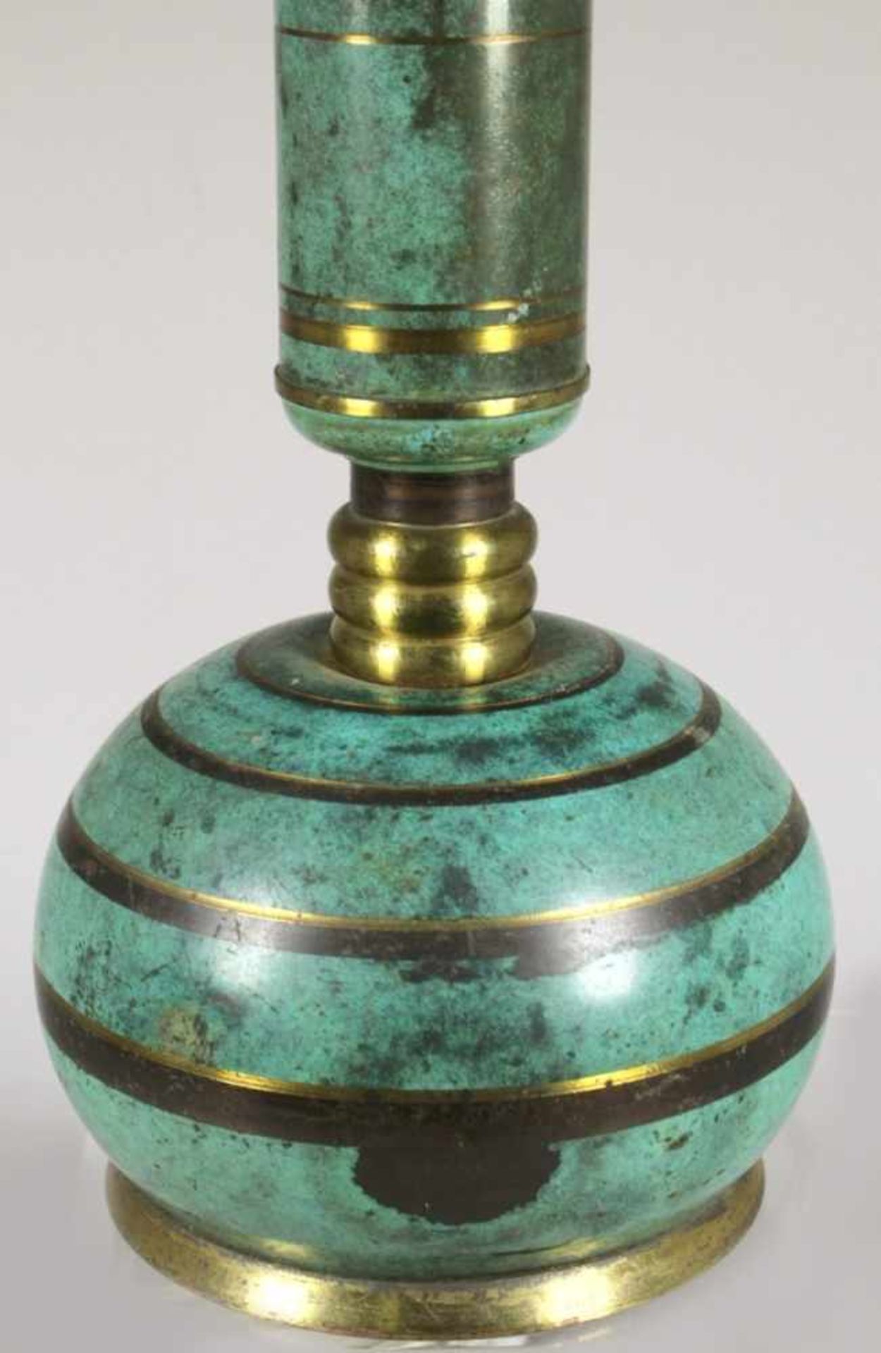 Metall-Lampenfuß, WMF-Ikora, um 1930, Formentw.: Paul Haustein, über schräg ausgestelltemRundstand - Bild 2 aus 4