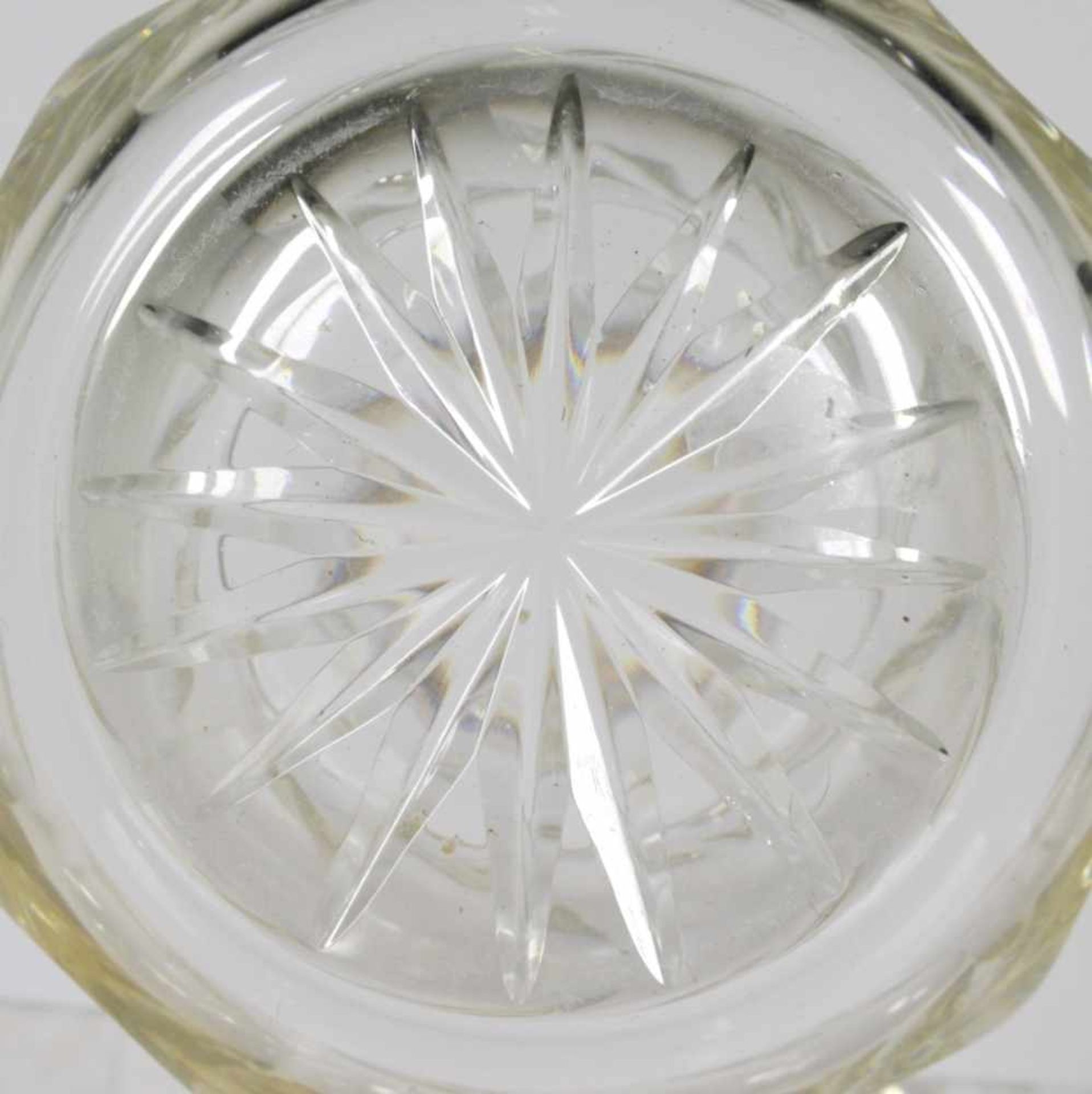 Glas-Eiswürfelbehälter, dt., 20. Jh., Rundstand mit Bodensternschliff, Glockenkorpus mitdiagonalem - Bild 3 aus 3