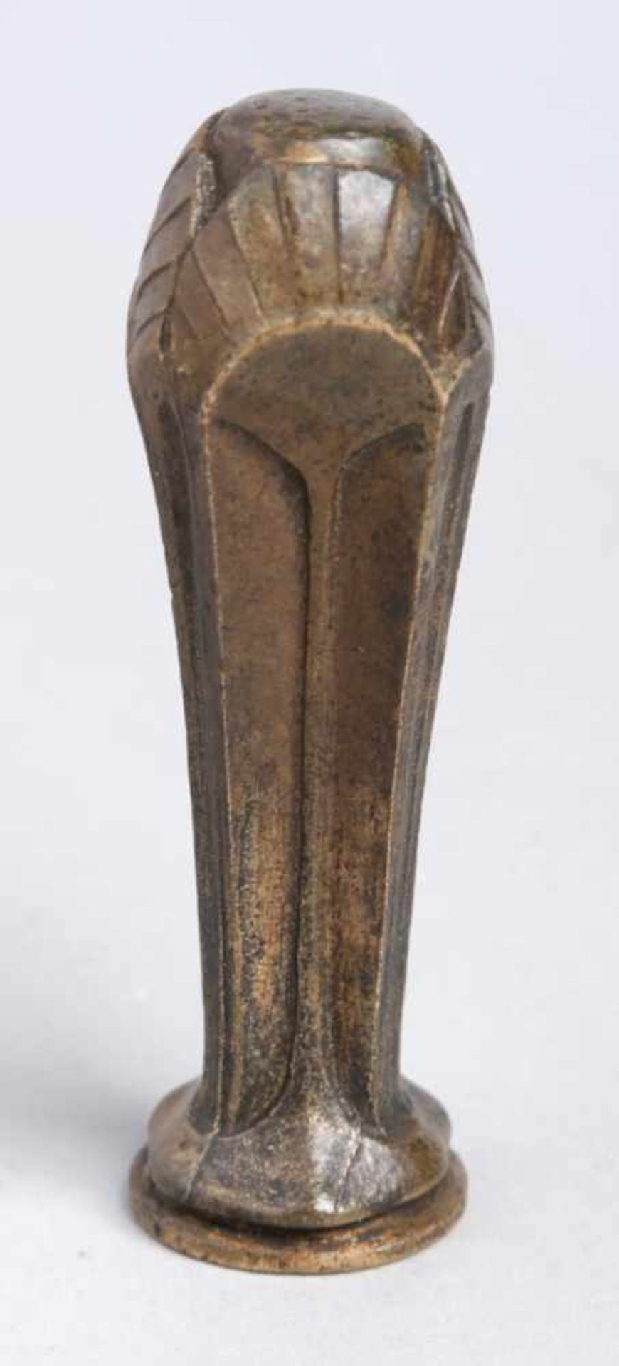 Jugendstil Bronze-Petschaft, Schaft mit 3-fach rapportierendem, stilisiertem Floraldekor,