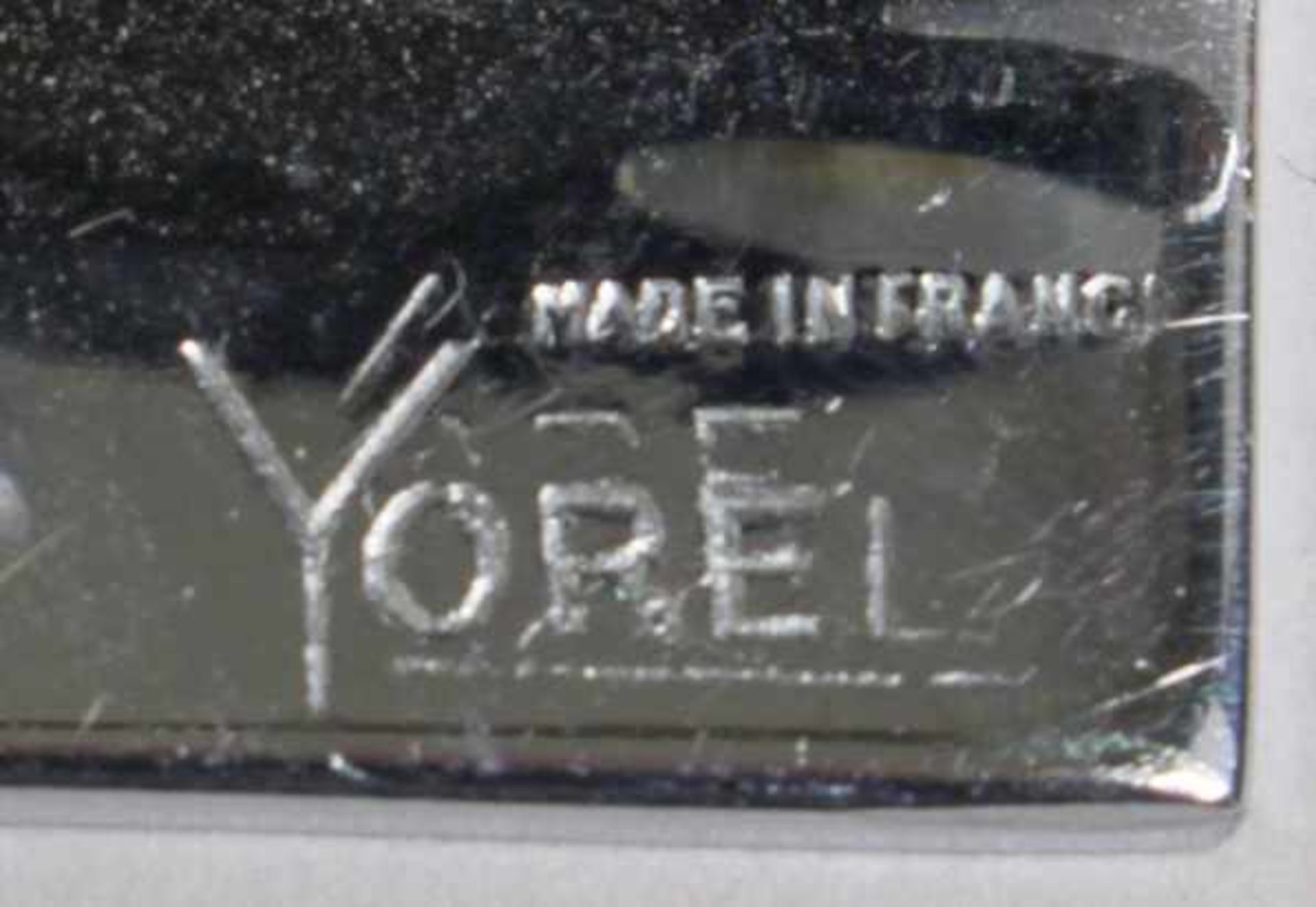 Zwölf Art Déco Metall-Messerbänke, Yorel, Frankreich, auf rechteckige Sockelplatte - Bild 3 aus 4