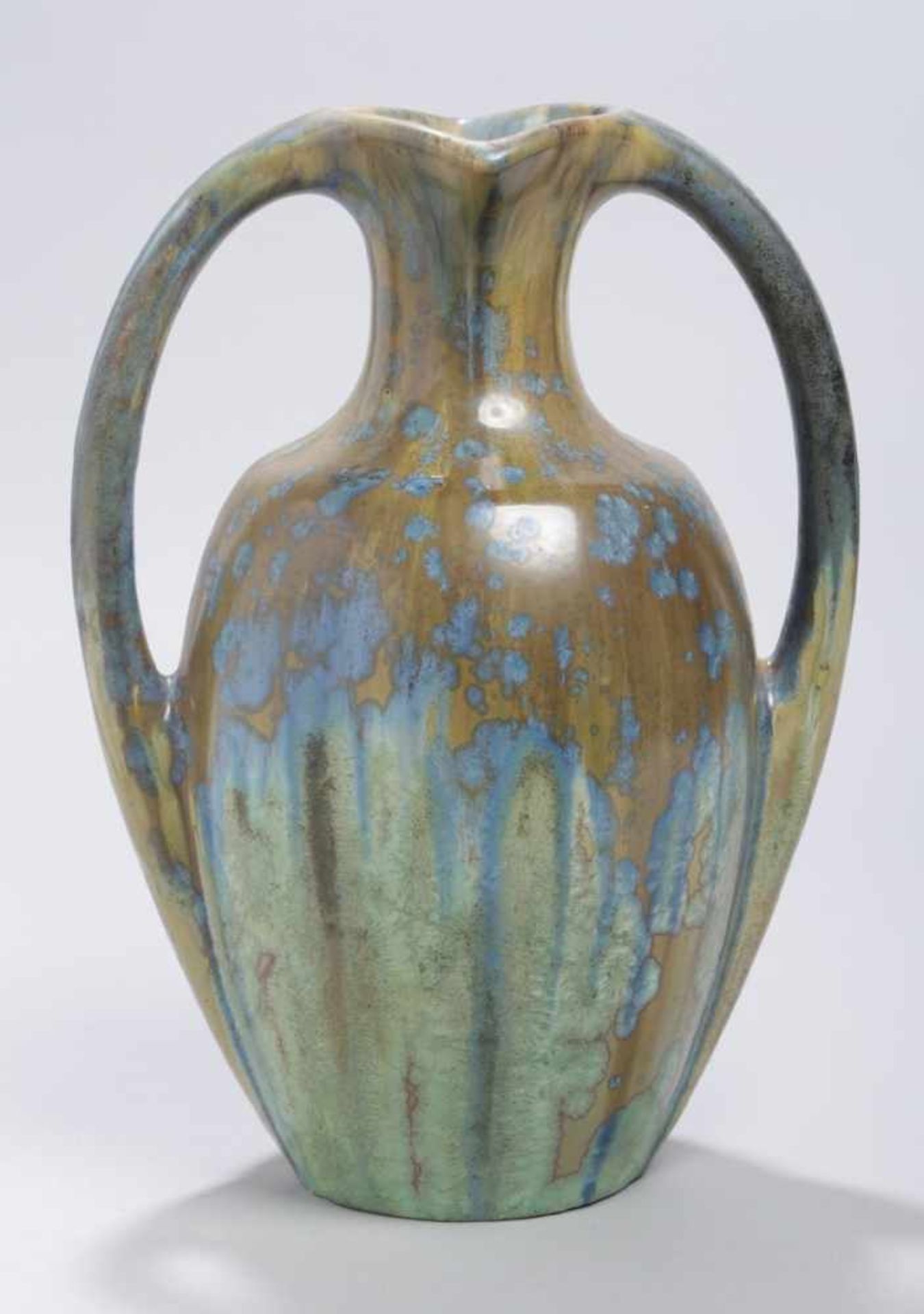 Steinzeug-Doppelhenkelziervase,"vase à deux anses", Faiencerie Héraldique de Pierrefonds,um 1915,