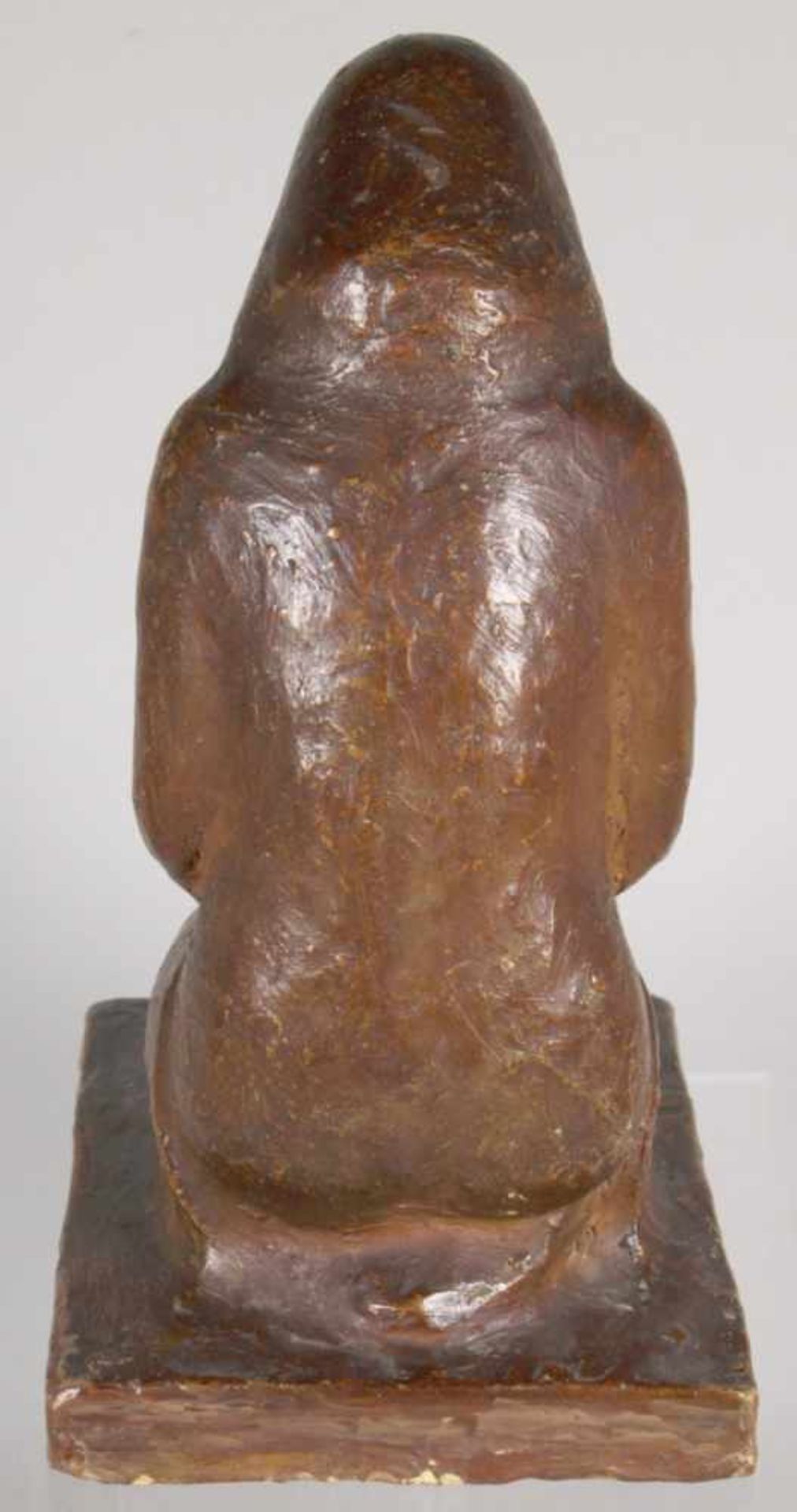 Terracotta-Figur, "Kniender, weiblicher Halbakt", anonymer Bildhauer Mitte 20. Jh., - Bild 2 aus 3