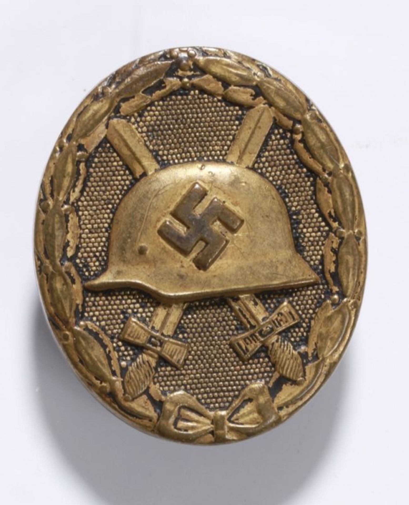 Orden, 3.Reich, Verwundetenabzeichen, 1.Form in Schwarz, Messing geschwärzt