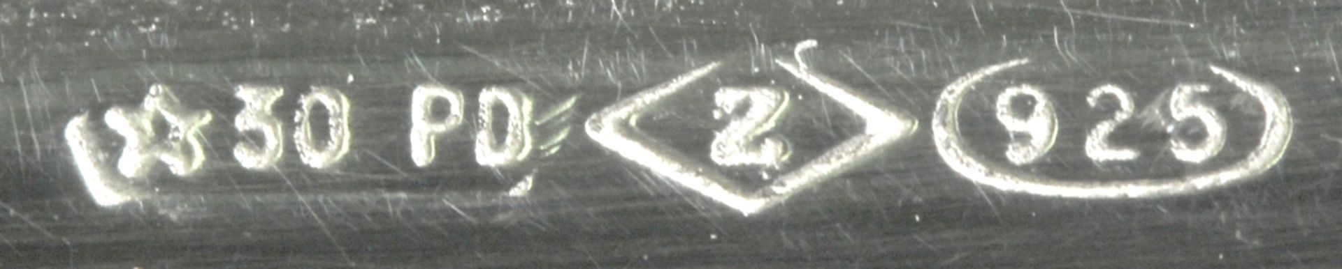 Eisschneider, neuzeitlich, Sterling Silber, Augsburger Faden, ca. 105 gr. - Bild 2 aus 2