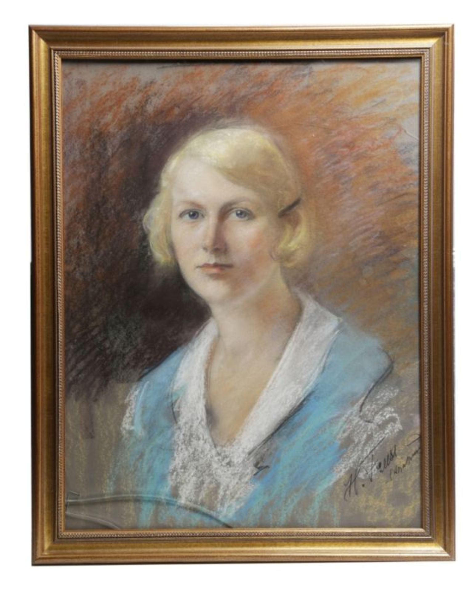 Freese, H., dt. Maler 1. Hälfte 20. Jh. "Damenportrait", Pastell, sign., 60 x 45 cm