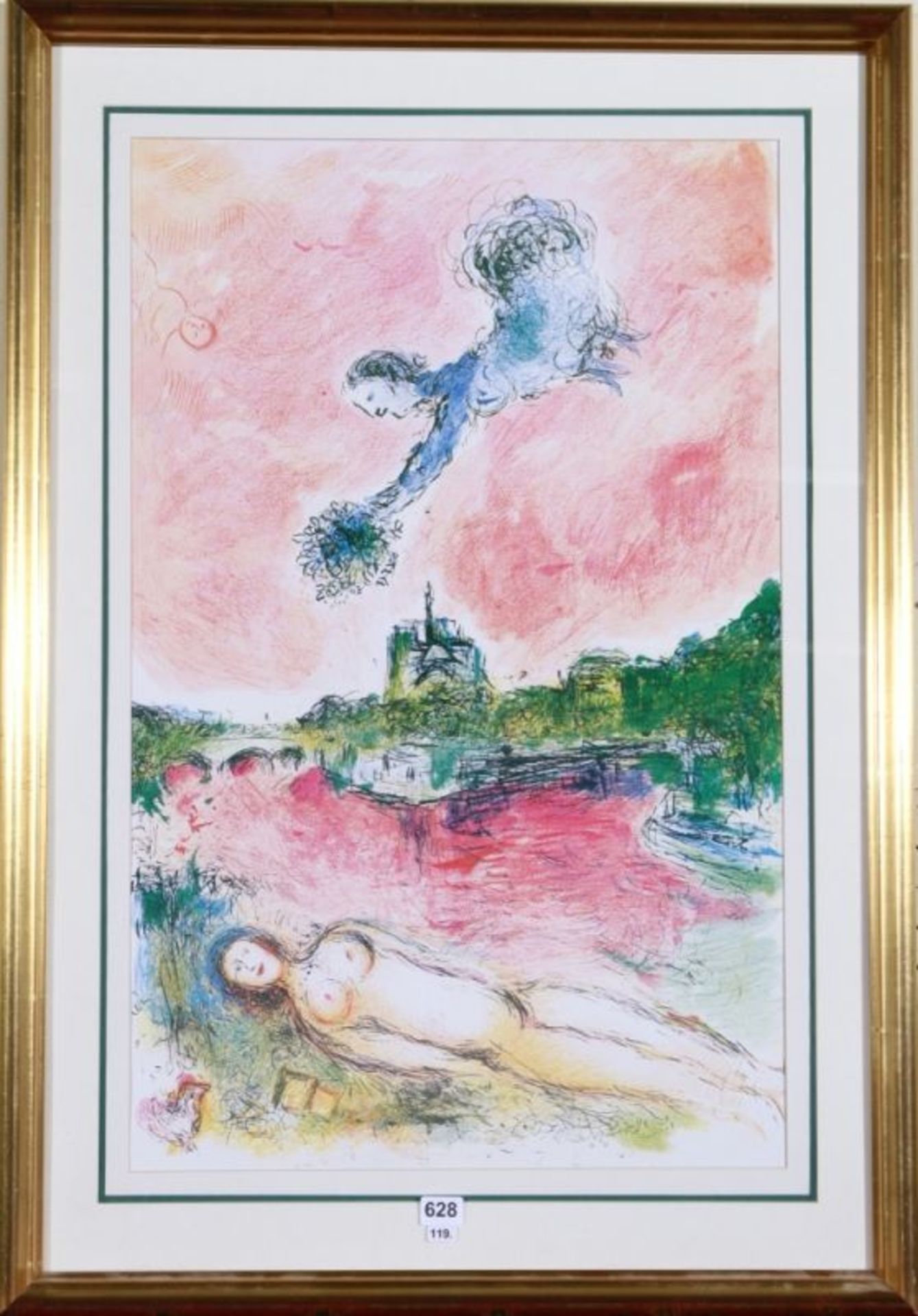 Chagall, Marc, Witebsk 1887 - 1985 Paul de Vence. "Paris", Kunstdruck, 62 x 39 cm