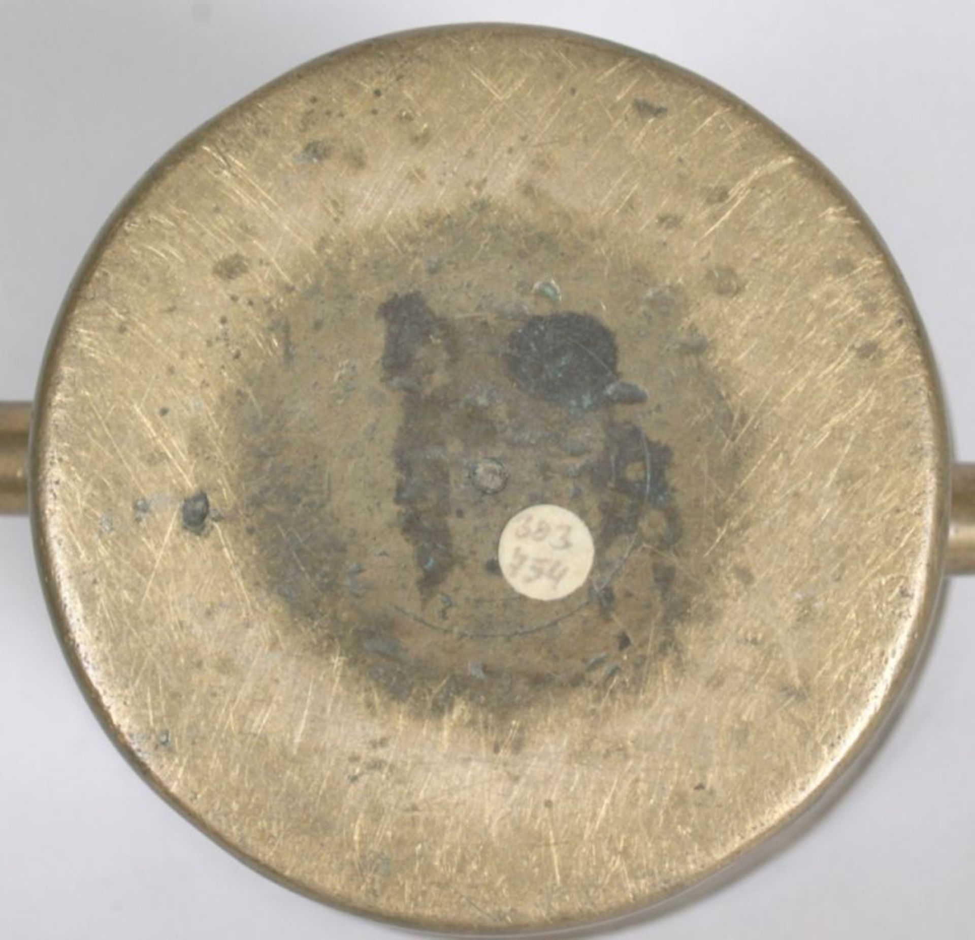 Bronze-Mörser, dt., 18. Jh., über leicht ausgestelltem Rundstand Glockenkorpus mitausschwingend - Bild 2 aus 2