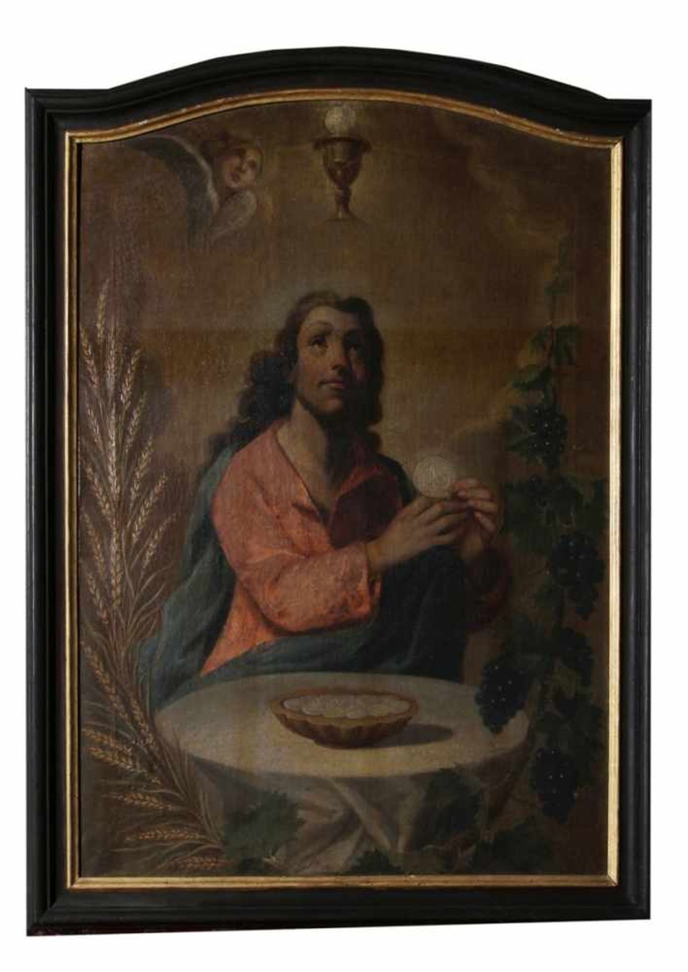 Anonymer Maler, dt. Schule um 1800. "Biblische Szene", Öl/Lw., 109 x 75 cm, reinig. bed.<br