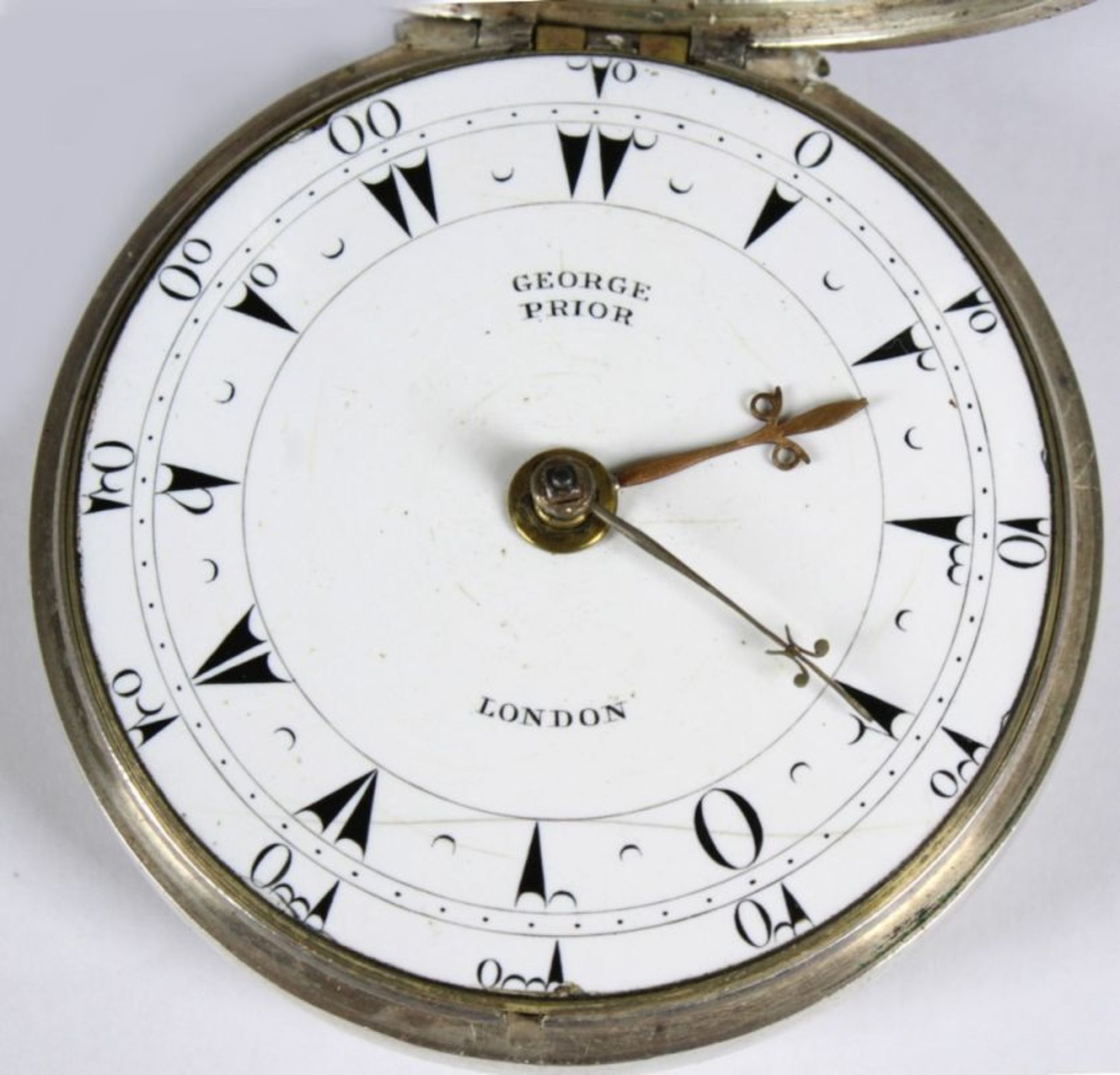 Kutscher-Uhr, Georg Prior, London, 1782, Sterling Silber, mechanisches Werk mitSchlüsselaufzug, - Bild 7 aus 8