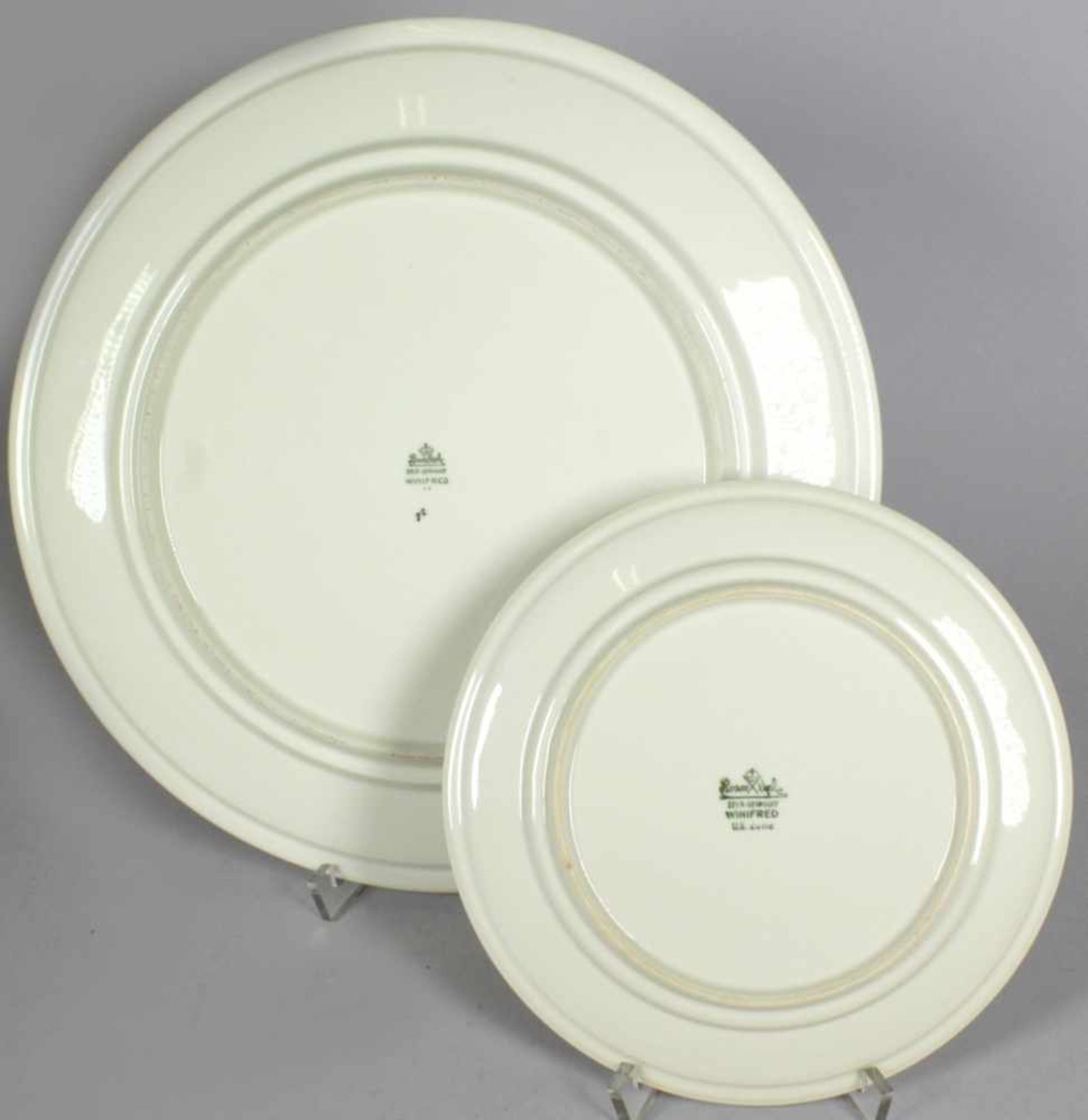 Porzellan-Anbieteteller mit sechs Tellern, Rosenthal, 1. Hälfte 20. Jh., rund, Dekor:Winifred, - Bild 2 aus 2