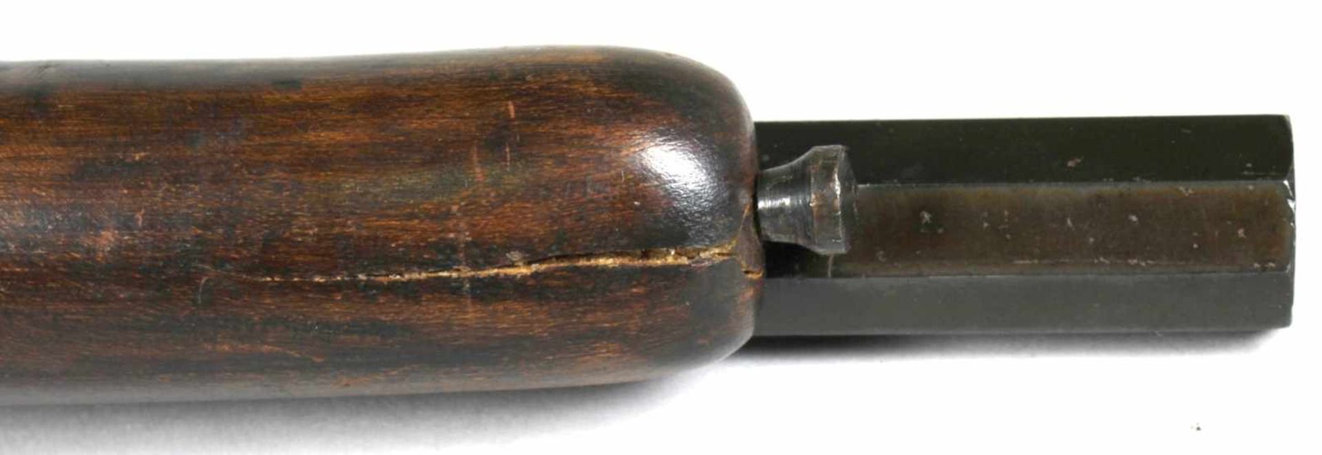 Perkussionspistole, um 1800, brünierter Eisenlauf, -schloß, -beschläge und -abzugshahnsowie Kim - Bild 3 aus 8