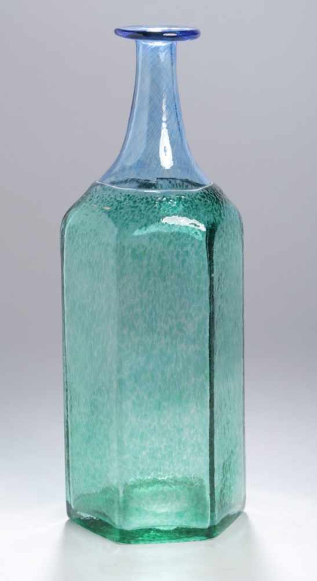 Glas-Flaschenvase, Boda, Schweden, 80er Jahre, Entw.: Bertil Vallien, sechseckiger,zylindrische