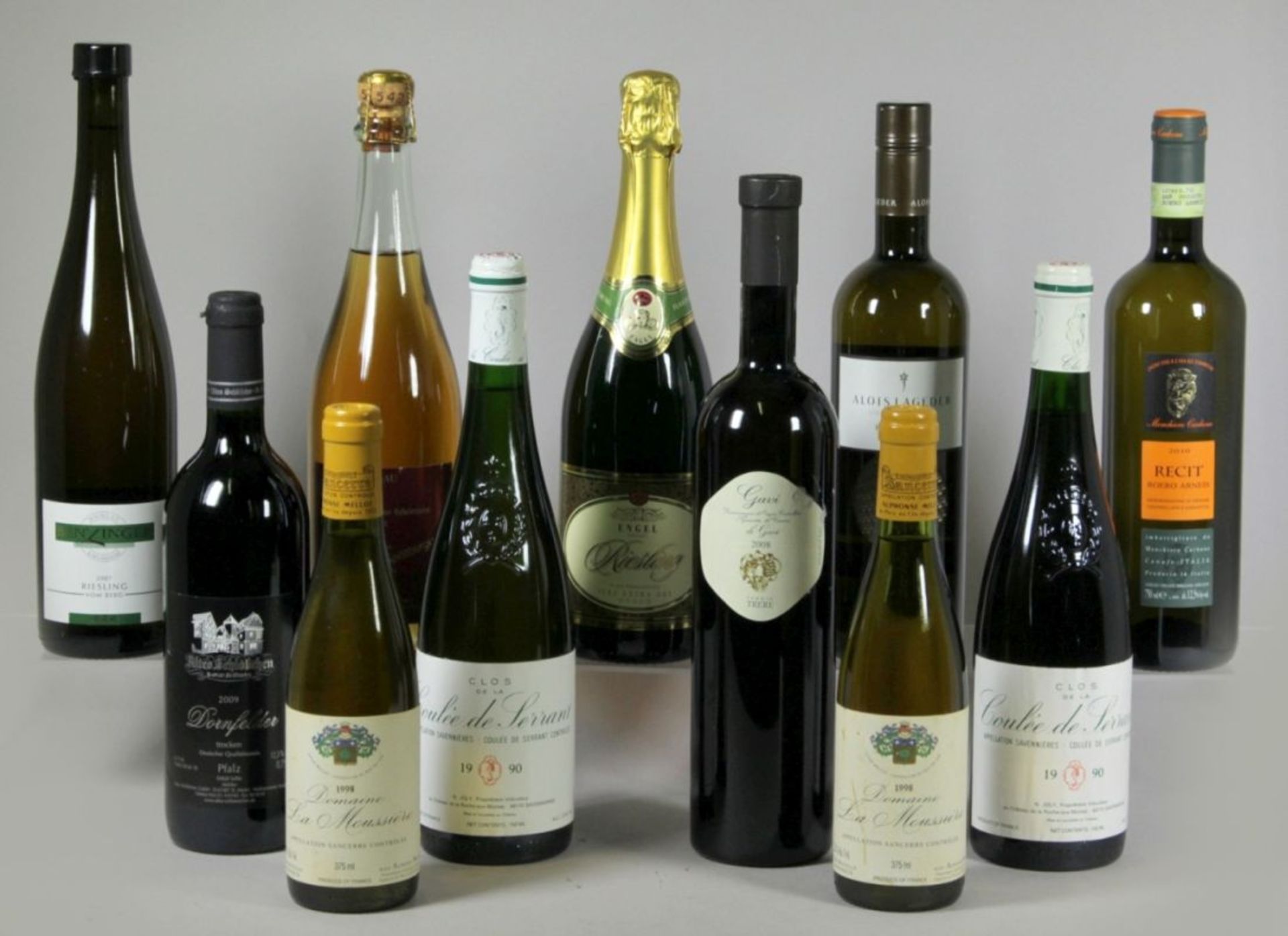 Konvolut Weinflaschen, 11-tlg., unterschiedliche Weingüter, Rebsorten und Jahrgänge