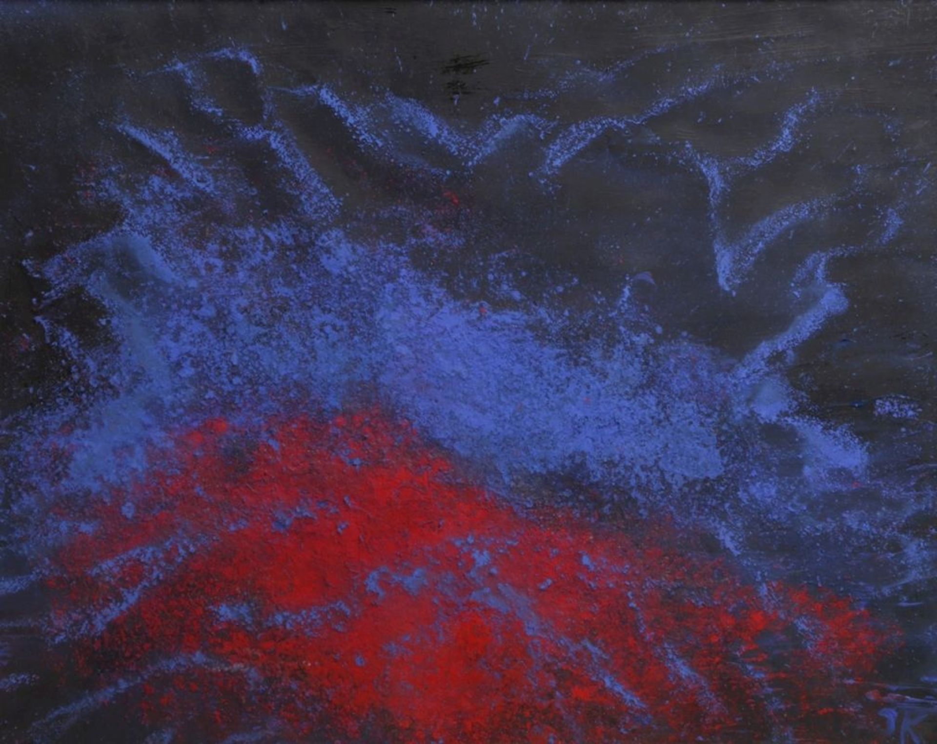 Monogrammierender Maler J.K., zeigenössisch. "Farbkomposition", Mischtechnik, 24 x 30 cm<br