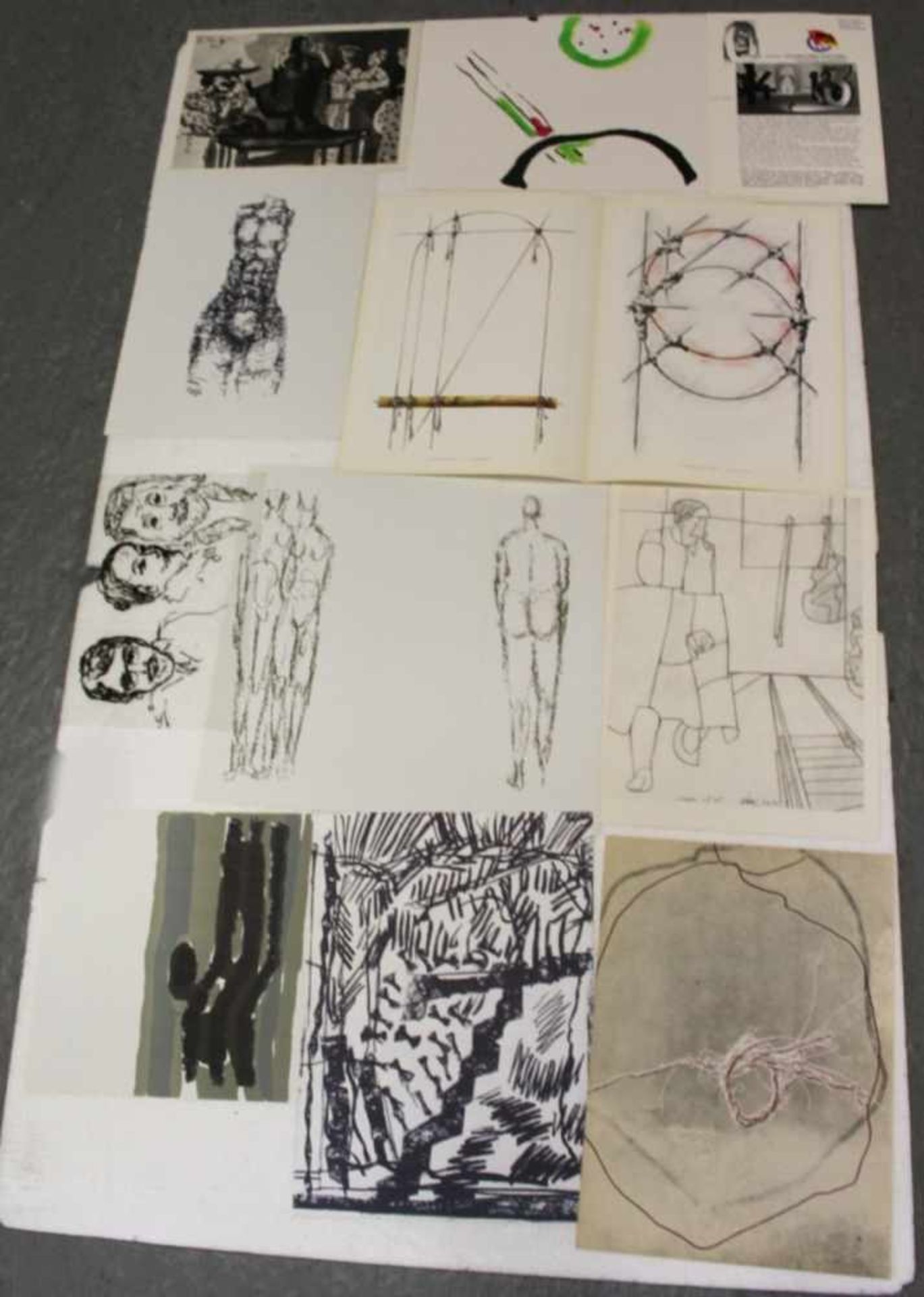Graphik-Konvolut, 16-tlg., unterschiedliche Künstler, Motive, Größen und Techniken - Bild 2 aus 2