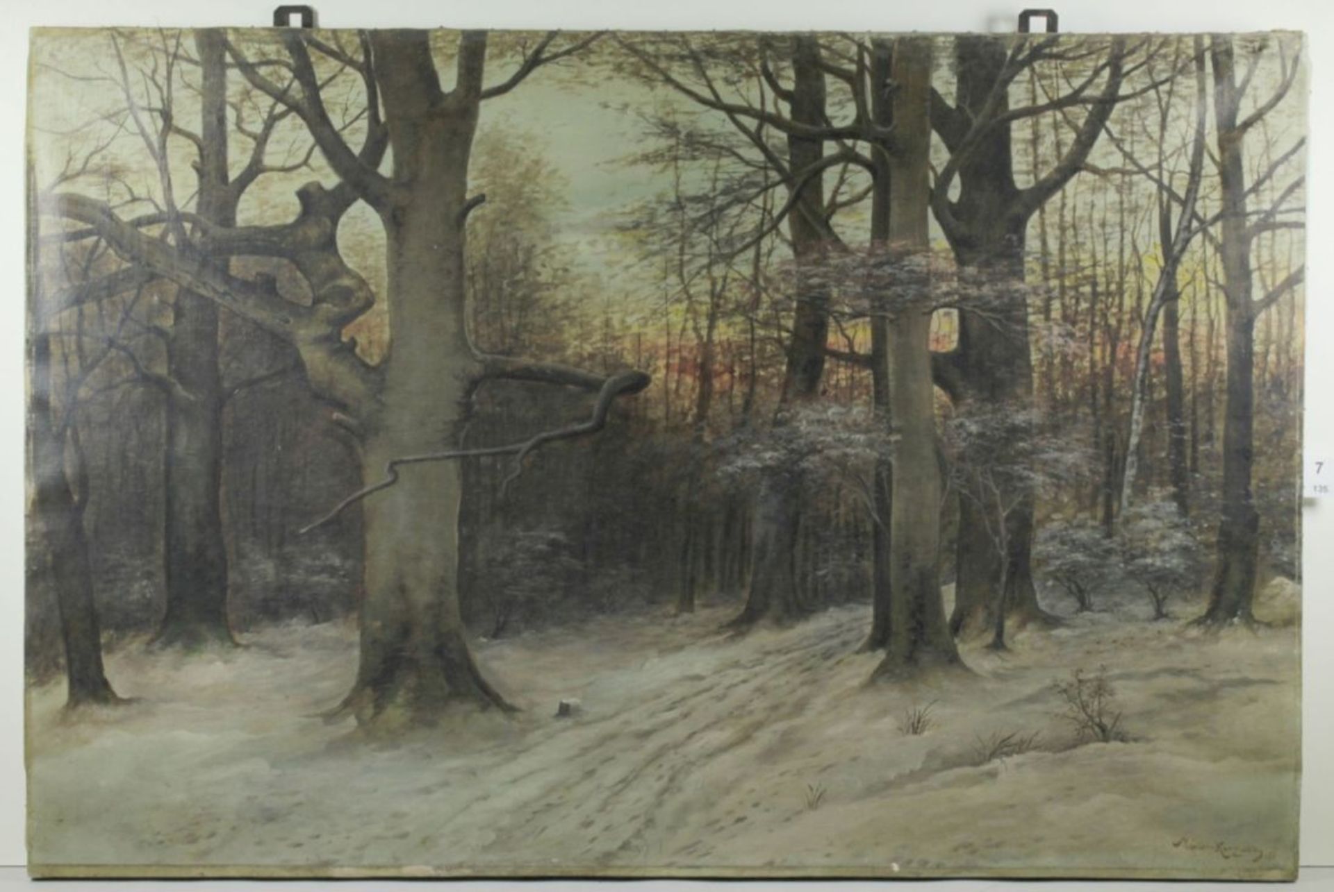 Müller-Kurzwelly, Konrad Alexander, Chemnitz 1855 - 1914. "Winterlandschaft im Abendrot",sign.,