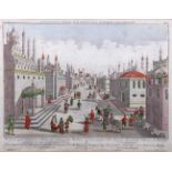 Guckkastenbild, "Konstantinopel", Georg Balthasar Probst, 33 x 43 cm (P.a.), unter Glas gerahmt