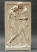 Relief, Ara-Marmor, "Du und ich", bezeichnet unten rechts Arno Breker, seitlich nummeriert 50/50, 75