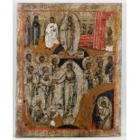 2 Ikonen, Tempera auf Holz, Russland 19. Jh., beschädigt: "Christi Auferstehung und Hadesfahrt",