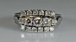 Ring, WG 585, 17 Brillanten zus. ca. 1.07 ct., 5 g, RM 17