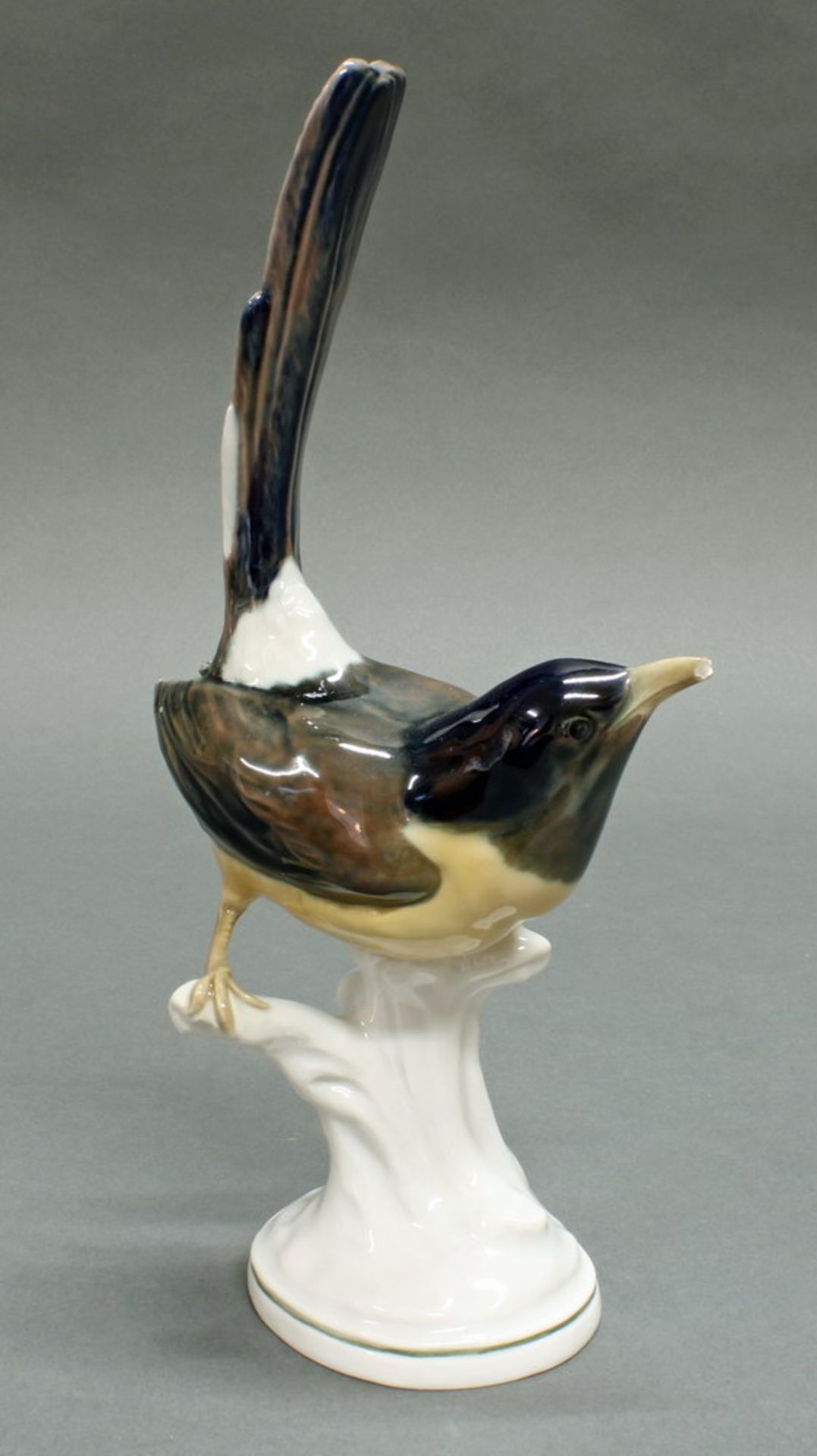 Porzellanfigur, "Schamadrossel", Meissen, Schwertermarke, 1924-1934, 3. Wahl, Modellnummer E 282,