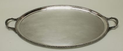 Tablett, Silber 925, Chester, 1926, Herbert Edward Barker & Frank Ernest Barker, oval,