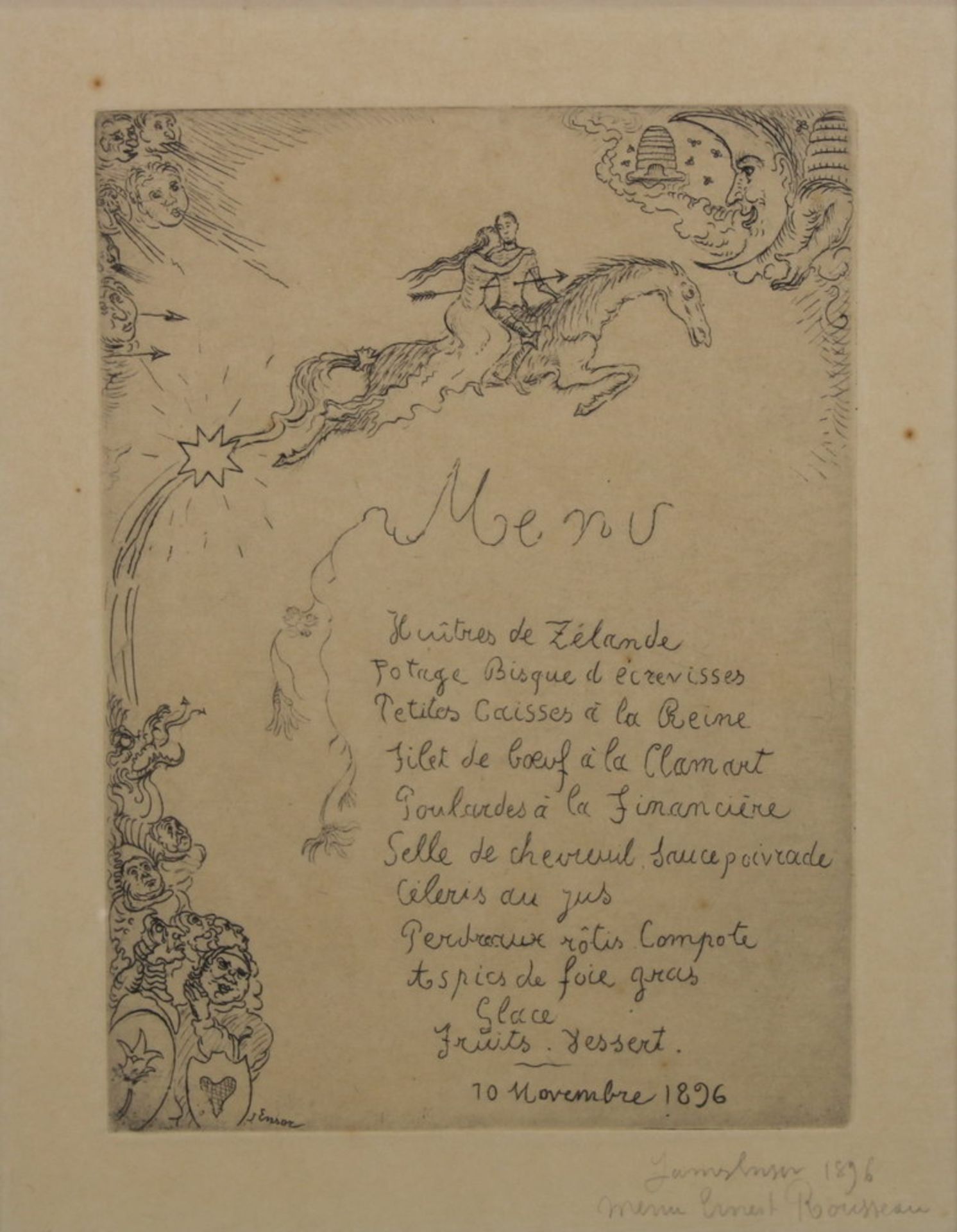 Ensor, James (1860 Ostende - 1949 ebda., Studium an der KA Brüssel, in der Hauptsache Autodidakt,