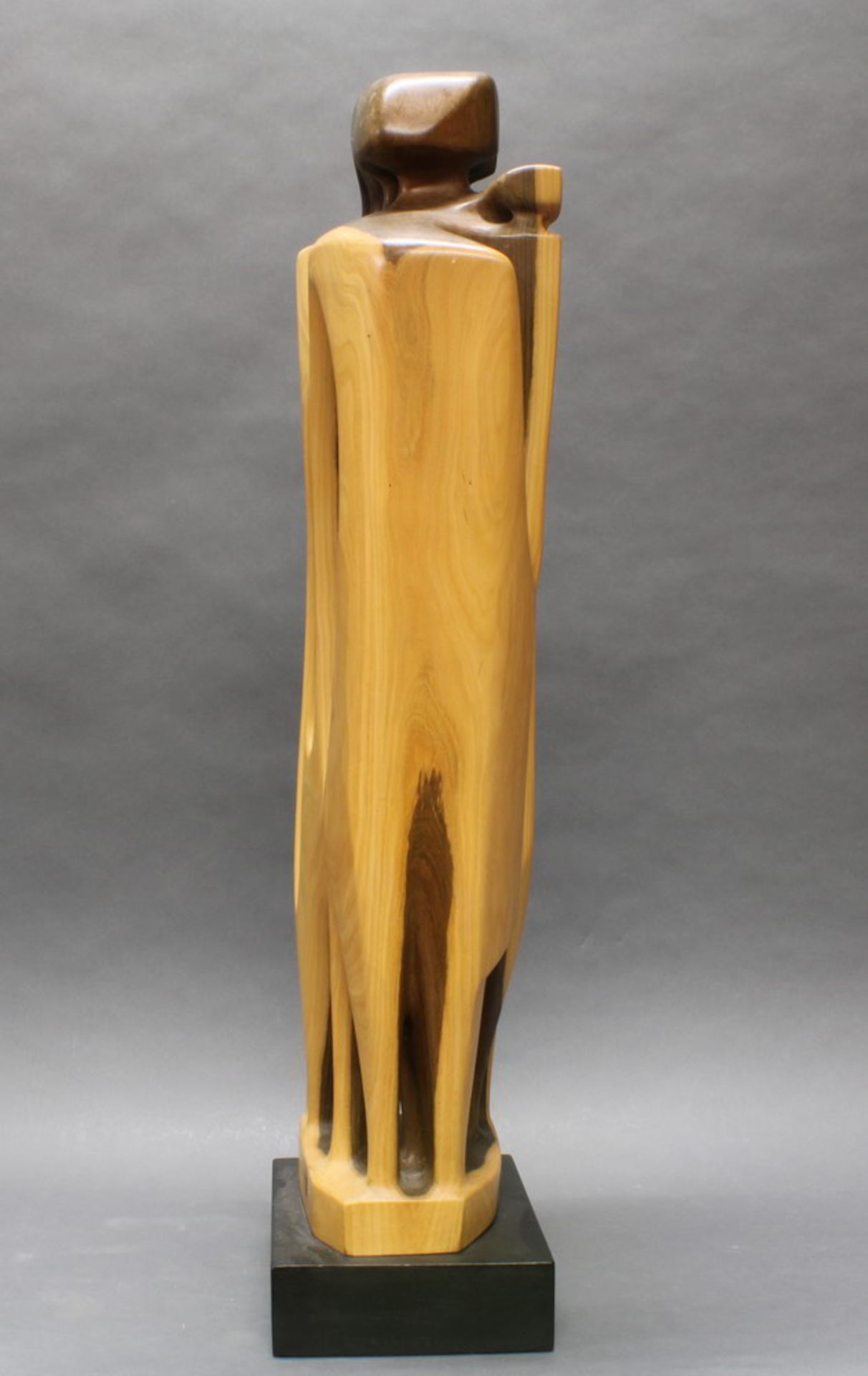 Skulptur, Holz geschnitzt, "Abstrakt", seitlich bezeichnet Peter Balogh, auf Holzsockel, 94 cm - Bild 4 aus 5