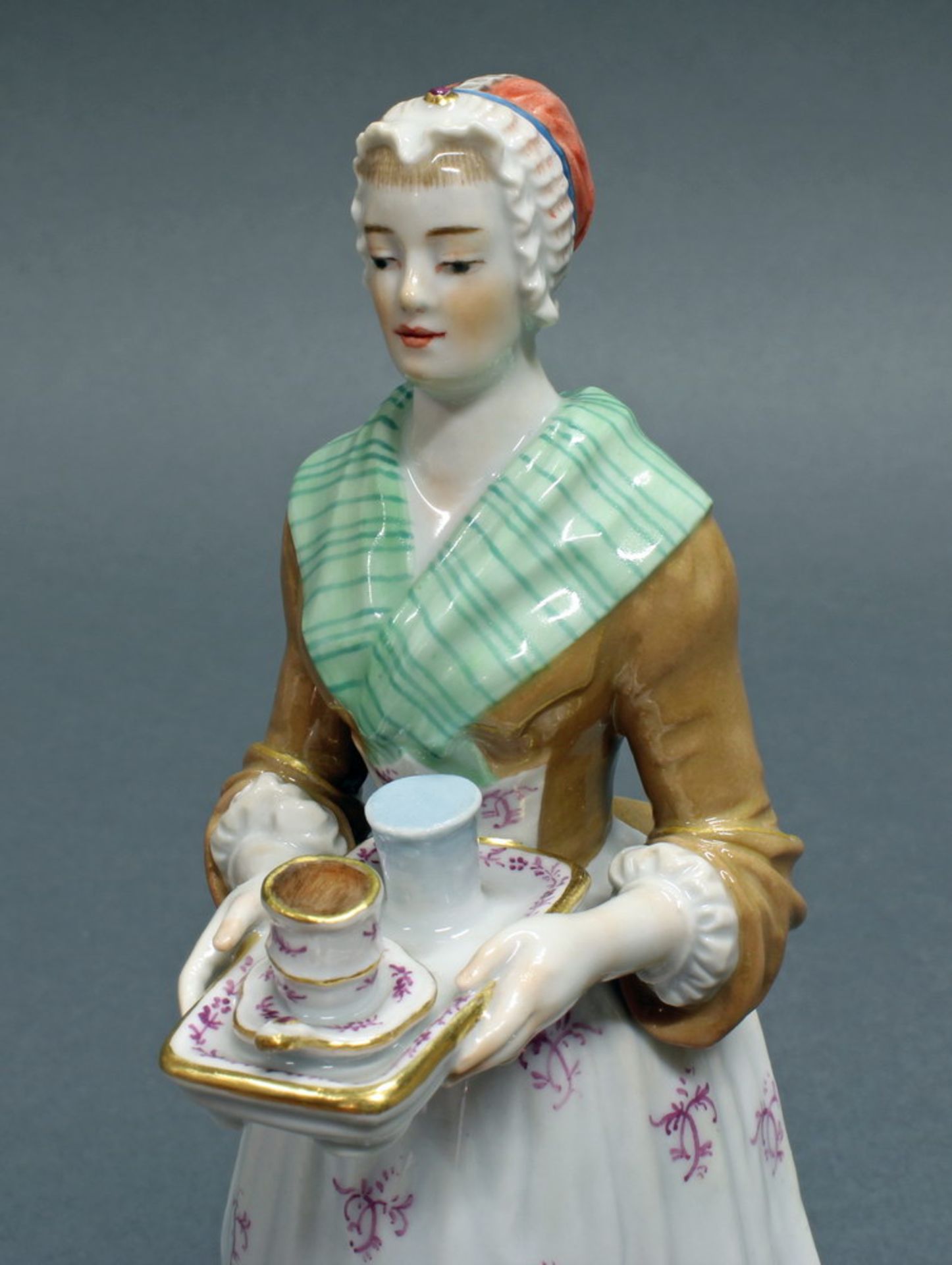 Porzellanfigur, "Das Schokoladenmädchen", Meissen, Schwertermarke, 1850-1924, 2. Wahl, - Image 3 of 4