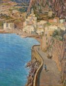 Vianello, Marcello (1909 - 1985, Landschaftsmaler), "Amalfi", Mischtechnik auf Platte, signiert