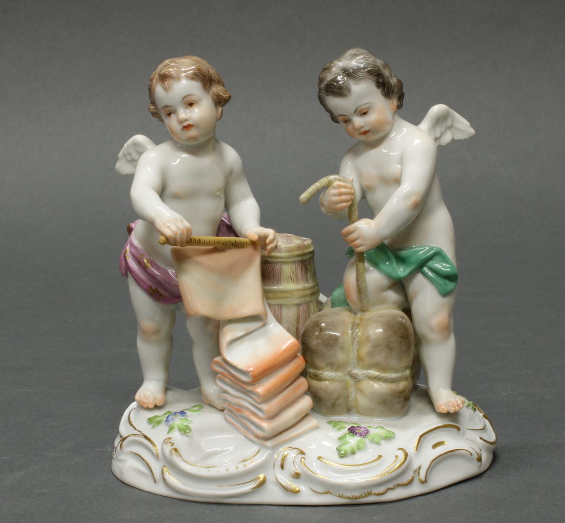 Porzellangruppe, "Allegorie - Der Handel", Meissen, Schwertermarke, 1924-1934, 1. Wahl, Modellnummer