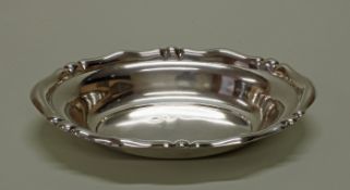 Schale, Silber 800, Wilhelm Binder, oval, gebuckelter Rand, 6.5 x 33 x 20.5 cm, ca. 292 g, Spiegel