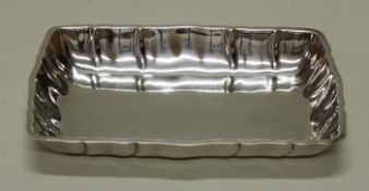 Schale, Silber 835, Wilkens, vierseitig, Wandung mit Zügen, 2.4 x 18.5 x 12.5 cm, ca. 192 g