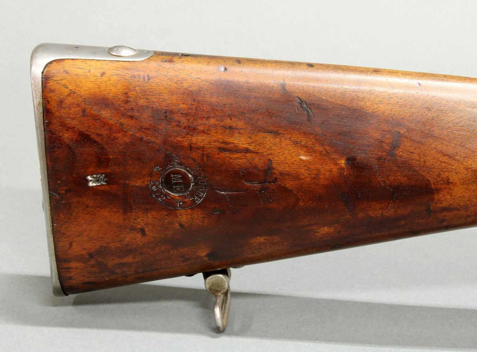 Chassepot-Gewehr, mit Jatagan-Bajonett in Metallscheide, Frankreich, St. Etienne, 1866, - Bild 7 aus 7