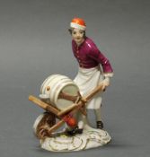 Porzellanfigur, "Essighändler", Meissen, Schwertermarke, 2. Wahl, Modellnummer 35, polychrom und