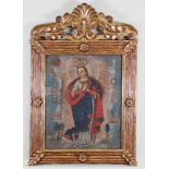 Schule von Cusco (18. Jh.), "Heilige Maria Immaculata", Öl auf Leinwand, doubliert, 45 x 36 cm,