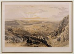 2 kolorierte Lithografien, "Cana, General View", "Jacob's Well at Shechem", David Roberts, Plate