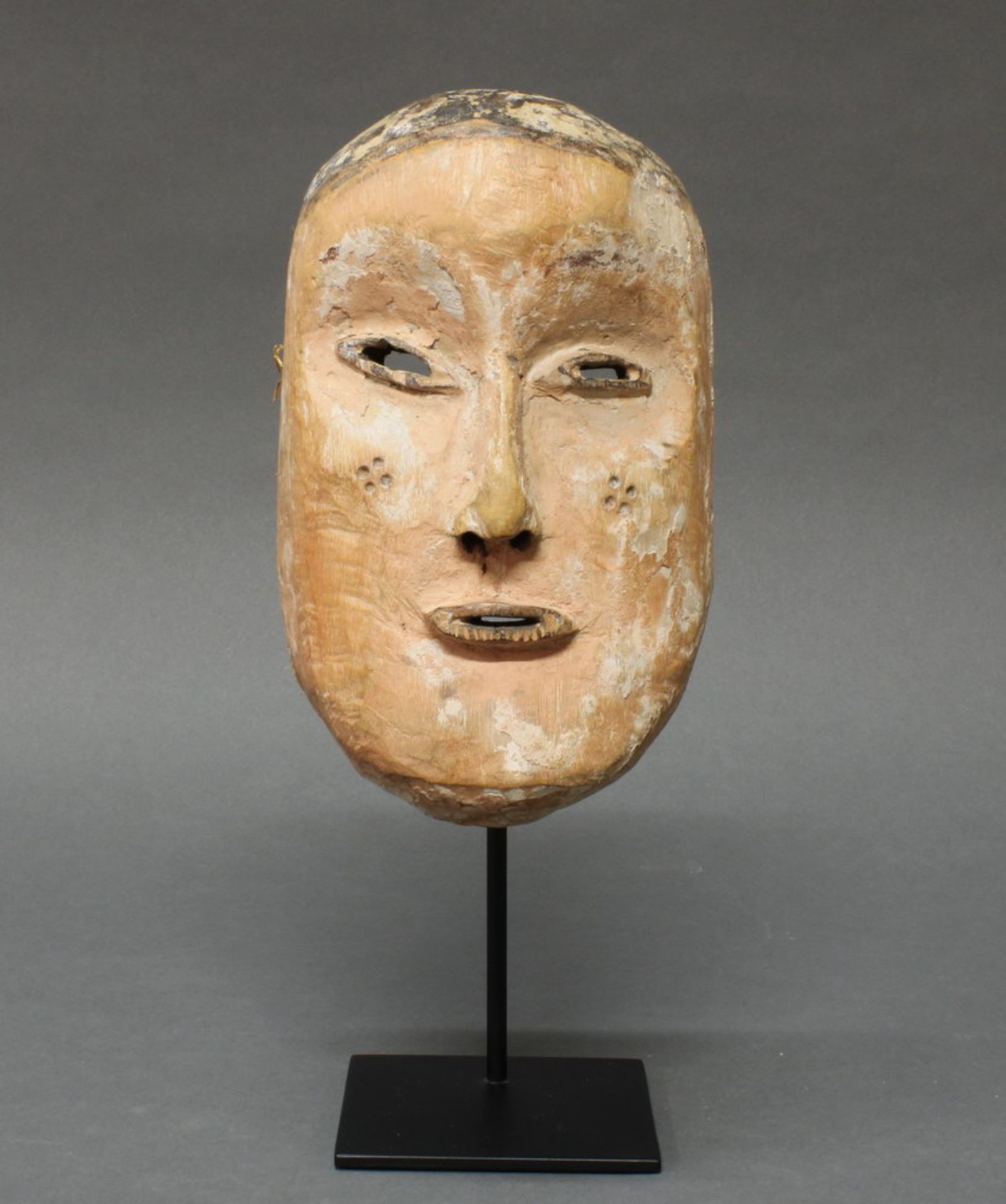 Maske, Tschokwe, D.R. Kongo, Afrika, Holz, Gesichtsfeld mit weißem und hautfarbenem Pigment