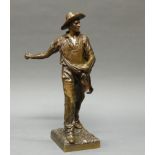 Bronze, braun patiniert, "Der Säer", auf der Plinthe bezeichnet Yvonne Dieterle, 43 cm hoch.