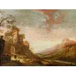 Niederländischer Maler (18. Jh.), "Südliche Landschaft", Öl auf Holz, 48 x 65 cm, ehemaliger