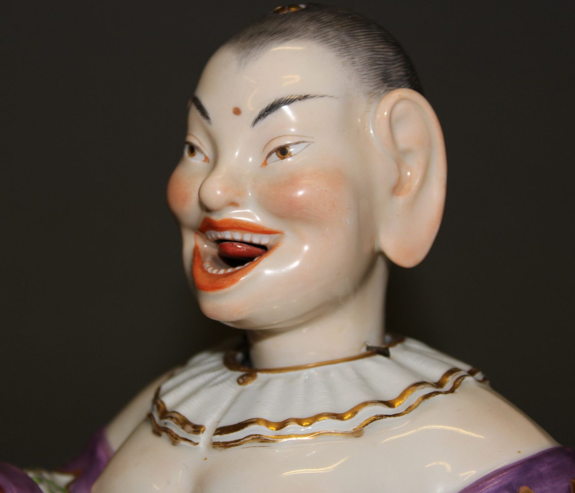 Wackelpagode, "Sitzender Chinese", Meissen, Schwertermarke, 1850-1924, 1. Wahl, lachender Chinese - Image 4 of 6