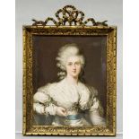 Miniatur, Gouache auf Elfenbein, "Porträt Sarah Villiers, Vicountess of Jersey, Princess Esterhazy",