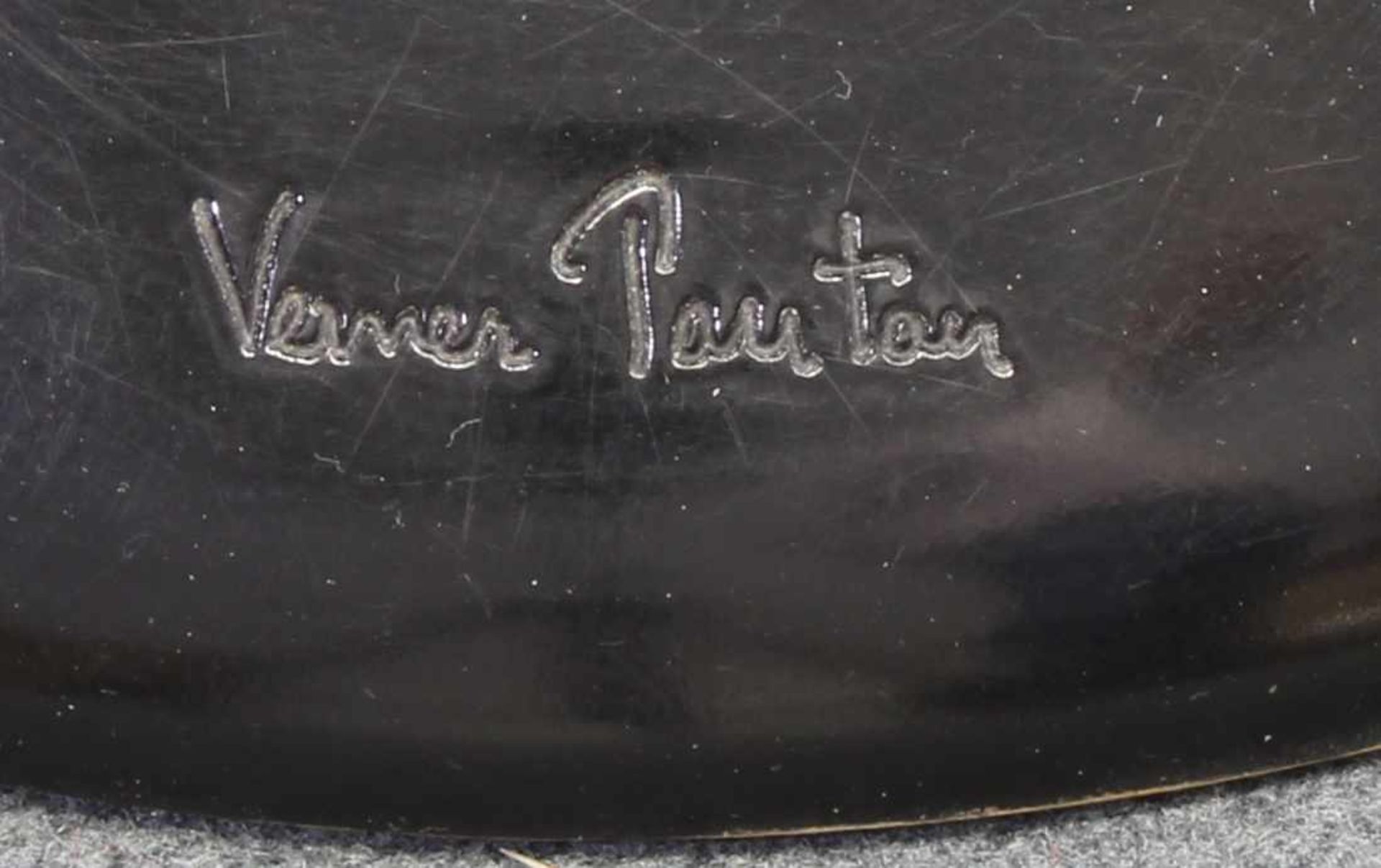"Panton Chair", schwarzer Baydur Kunststoff, Hochglanz lackiert, im Fuß gemarkt 'Verner Panton', - Bild 3 aus 3