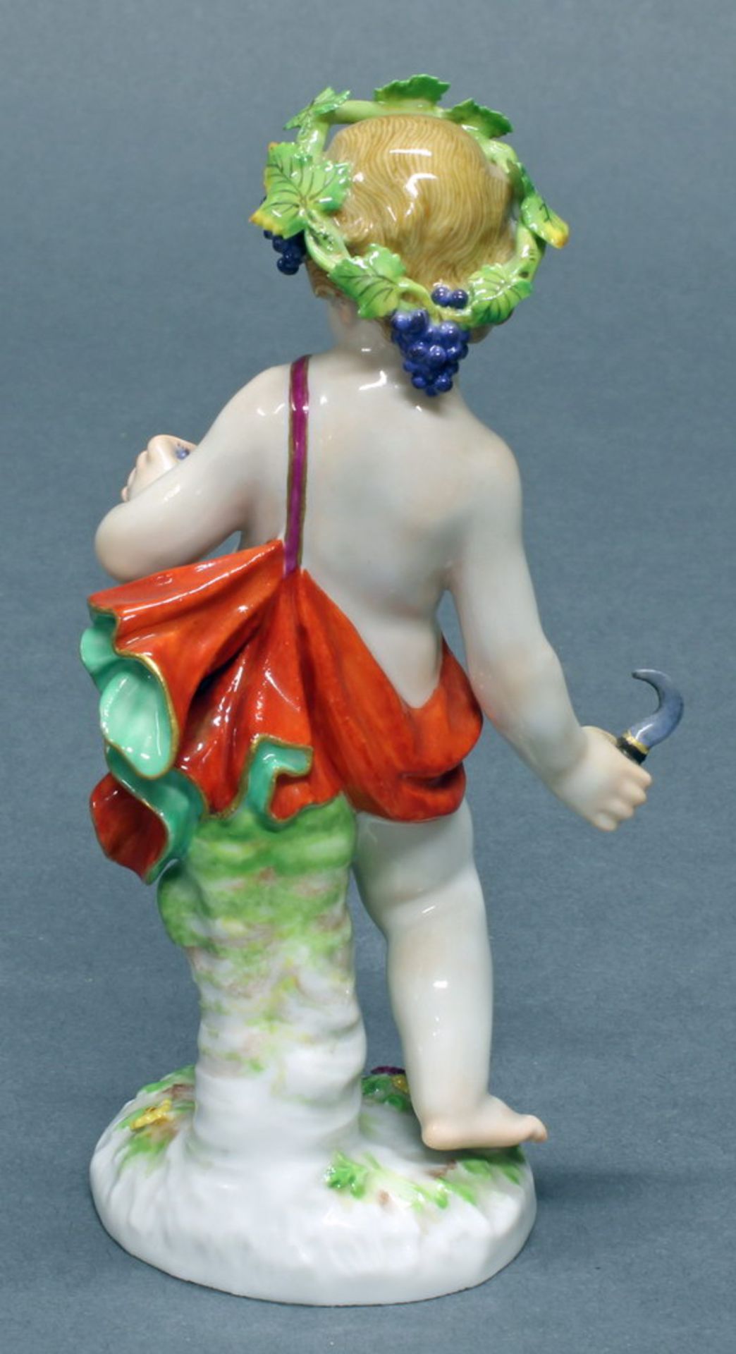 Porzellanfigur, "Der Herbst", Meissen, Schwertermarke, 1. Wahl, Modellnummer 2716, polychom und - Image 3 of 5