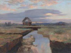 Landschaftsmaler (1. Hälfte 20. Jh.), "Baltische Landschaft", Öl auf Karton, verso nachträglich