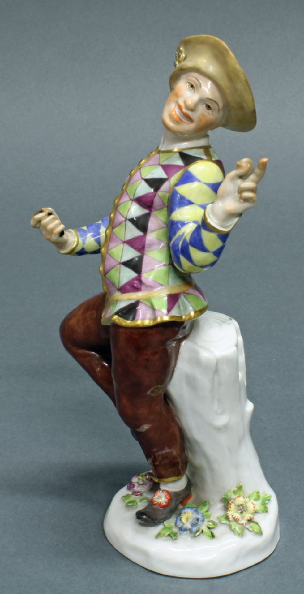 Porzellanfigur, "Harlekin mit Pritsche", Meissen, Schwertermarke, 2. Wahl, Modellnummer 237, - Image 2 of 4