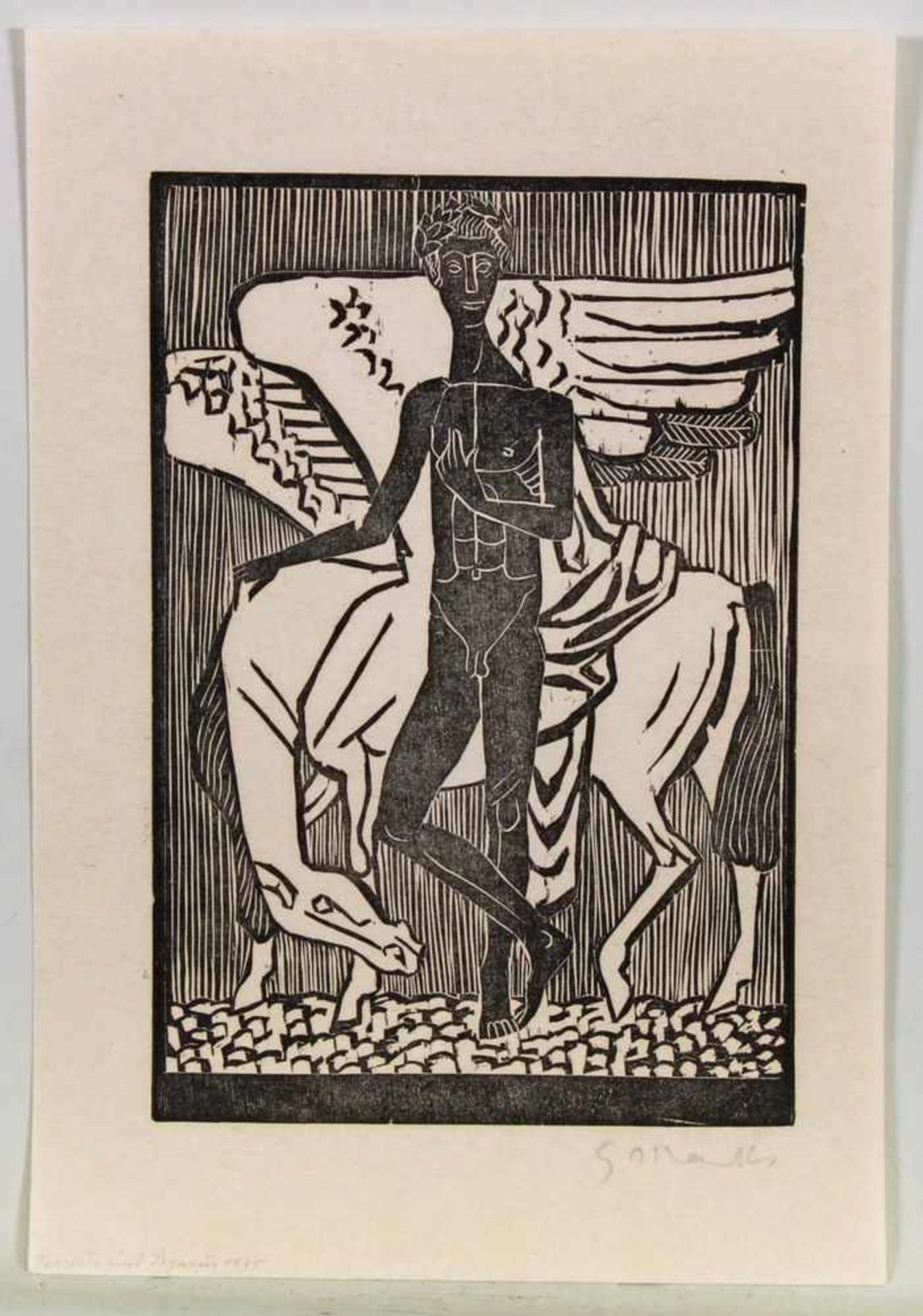 Marcks, Gerhard (1889 Berlin - 1981 Köln, bedeutender deutscher Bildhauer und Grafiker), 2 Grafiken, - Bild 4 aus 5