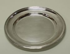 Teller, Silber 800, Italien, glatt, Profilrand, ø 25.2 cm, ca. 277 g